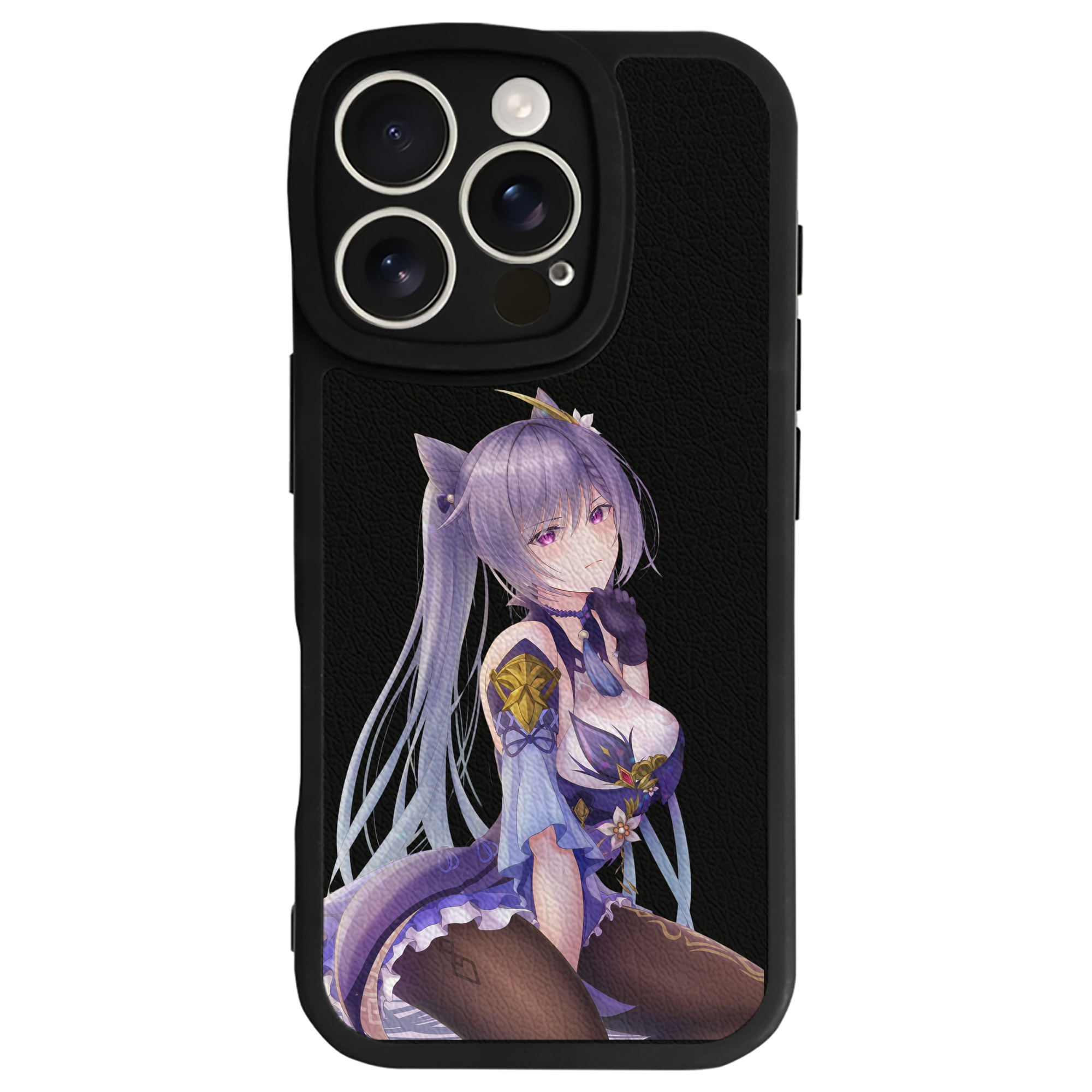 げんし神 刻晴 こくせい genshin Kokusei 【iPhone 16シリーズ対応】シリコンスマホケース（レザー調） 材質：シリコン